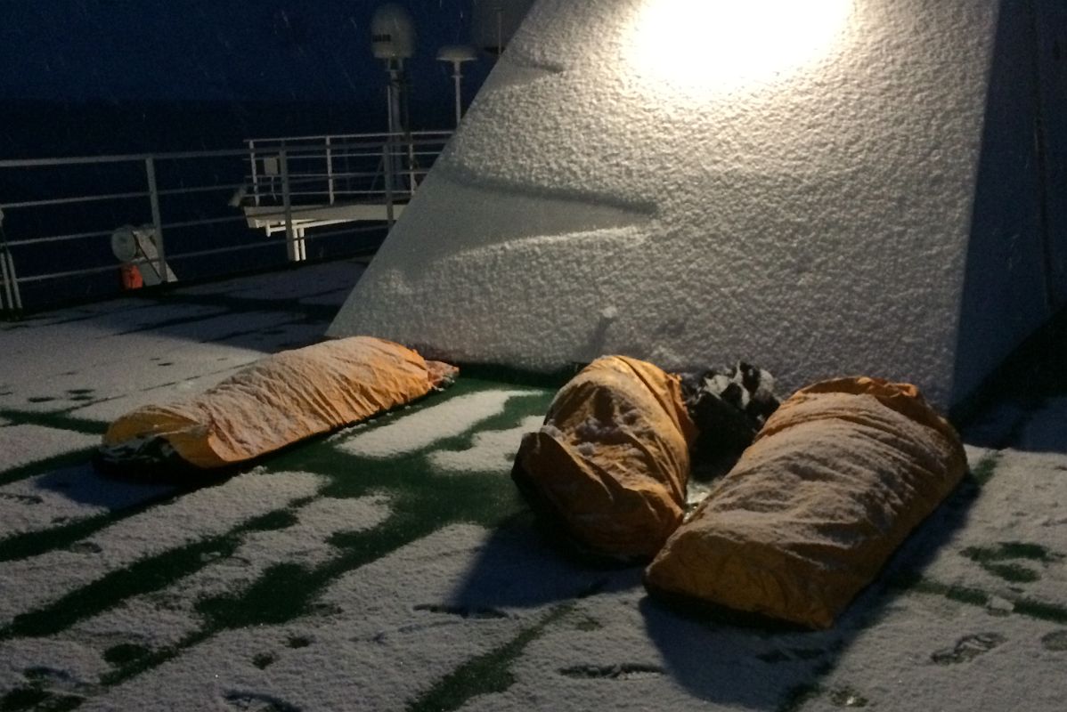 08A Sleeping On Deck In A Bivvy Sack On Quark Expeditions Antarctica Cruise